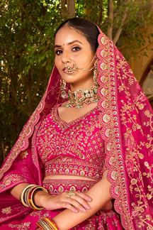 Picture of  Exuberant Premium Silk Designer Bridal Lehenga Choli for Wedding