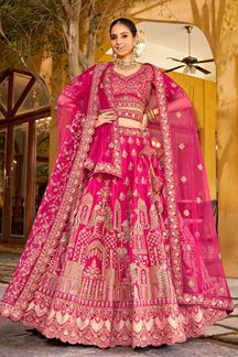Picture of  Exuberant Premium Silk Designer Bridal Lehenga Choli for Wedding