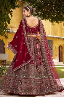 Picture of  Ethnic Premium Velvet Designer Bridal Lehenga Choli for Wedding