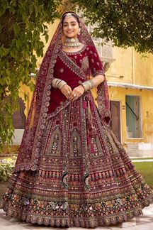 Picture of  Captivating Premium Velvet Designer Bridal Lehenga Choli for Wedding