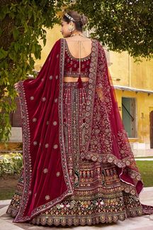 Picture of  Captivating Premium Velvet Designer Bridal Lehenga Choli for Wedding