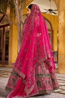 Picture of  Fascinating Premium Velvet Designer Bridal Lehenga Choli for Wedding