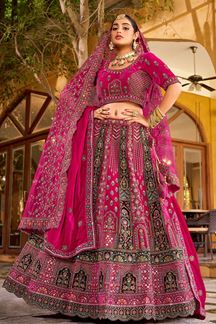 Picture of  Fascinating Premium Velvet Designer Bridal Lehenga Choli for Wedding