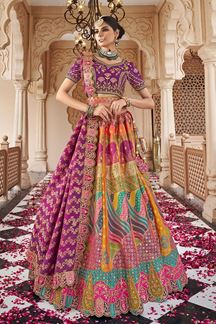 Picture of  Impressive Premium Banarasi Silk Designer Bridal Lehenga Choli for Wedding and Reception