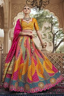 Picture of  Magnificent Premium Banarasi Silk Designer Bridal Lehenga Choli for Wedding and Reception