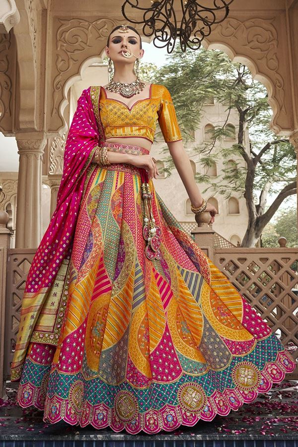Picture of  Magnificent Premium Banarasi Silk Designer Bridal Lehenga Choli for Wedding and Reception