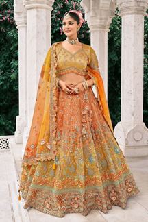 Picture of  Pretty Silk Designer Bridal Lehenga Choli for Wedding and Reception