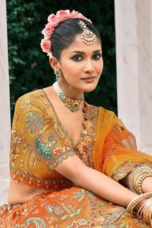 Picture of  Pretty Silk Designer Bridal Lehenga Choli for Wedding and Reception
