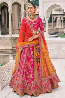 Picture of  Enticing Silk Designer Bridal Lehenga Choli for Wedding and Reception