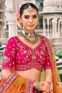 Picture of  Enticing Silk Designer Bridal Lehenga Choli for Wedding and Reception