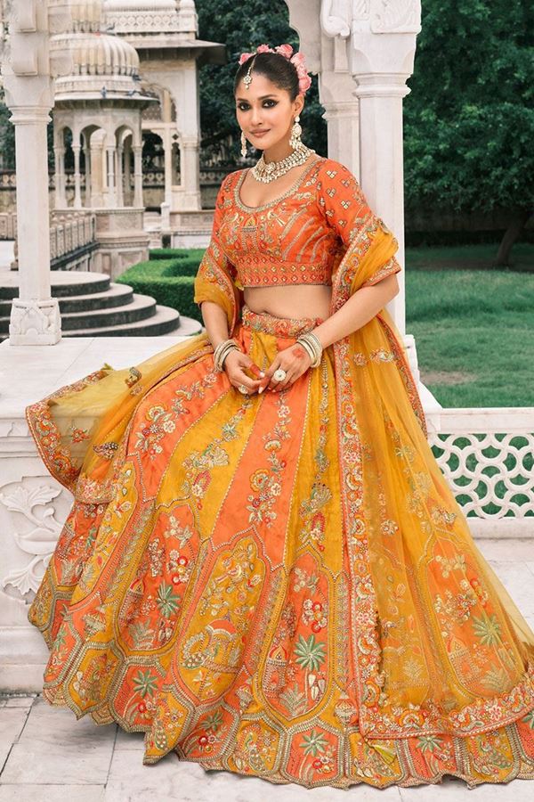 Picture of  Irresistible Silk Designer Bridal Lehenga Choli for Wedding and Reception