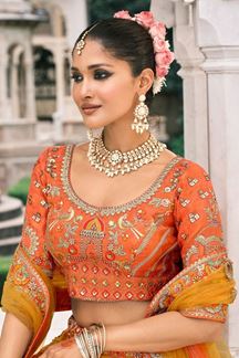 Picture of  Irresistible Silk Designer Bridal Lehenga Choli for Wedding and Reception
