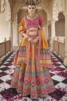 Picture of  Beautiful Premium Banarasi Silk Designer Bridal Lehenga Choli for Wedding and Reception