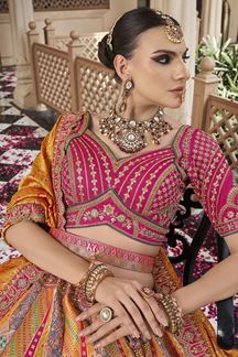 Picture of  Beautiful Premium Banarasi Silk Designer Bridal Lehenga Choli for Wedding and Reception
