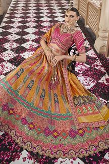 Picture of  Beautiful Premium Banarasi Silk Designer Bridal Lehenga Choli for Wedding and Reception