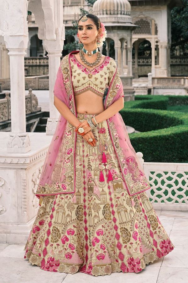 Picture of  Exuberant Silk Designer Bridal Lehenga Choli for Wedding and Reception