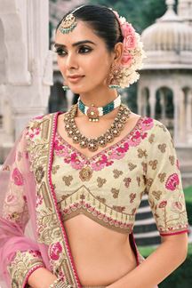 Picture of  Exuberant Silk Designer Bridal Lehenga Choli for Wedding and Reception