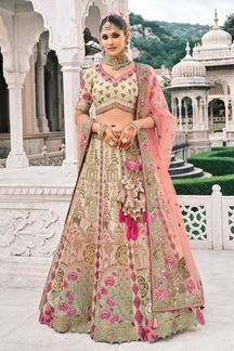 Picture of  Delightful Silk Designer Bridal Lehenga Choli for Wedding and Reception