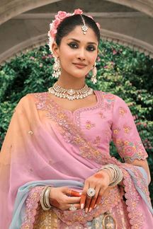 Picture of  Lovely Silk Designer Bridal Lehenga Choli for Wedding and Reception