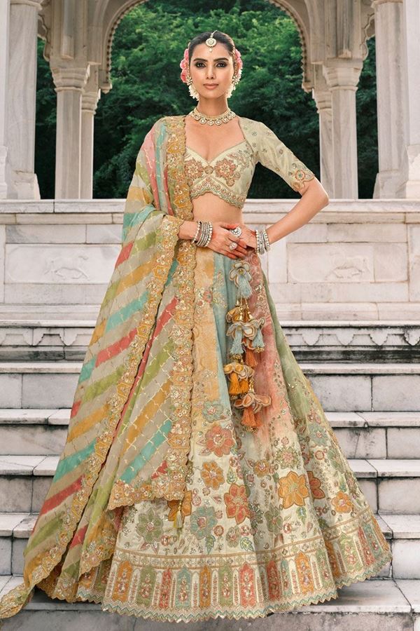 Picture of  Charming Silk Designer Bridal Lehenga Choli for Wedding and Reception