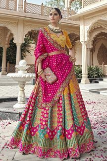 Picture of  Attractive Premium Banarasi Silk Designer Bridal Lehenga Choli for Wedding and Reception