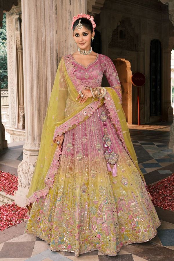 Picture of  Trendy Silk Designer Bridal Lehenga Choli for Wedding and Reception
