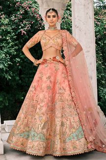 Picture of  Flawless Silk Designer Bridal Lehenga Choli for Wedding and Reception