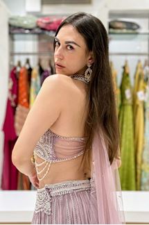 Picture of  Beautiful Net Designer Indo-Western Lehenga Choli for Engagement and Reception