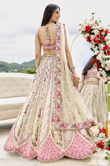 Picture of  Breathtaking Tissue Designer Indo-Western Lehenga Choli for Engagement and Reception