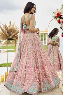 Picture of  Ethnic Tissue Designer Indo-Western Lehenga Choli for Engagement and Reception