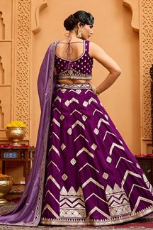 Picture of  Enticing Silk Designer Indo-Western Lehenga Choli for Wedding and Reception