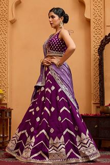 Picture of  Enticing Silk Designer Indo-Western Lehenga Choli for Wedding and Reception