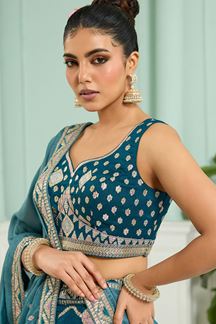 Picture of  Irresistible Silk Designer Indo-Western Lehenga Choli for Wedding and Reception