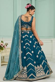 Picture of  Irresistible Silk Designer Indo-Western Lehenga Choli for Wedding and Reception
