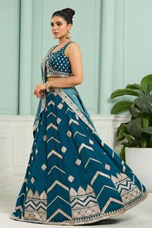 Picture of  Irresistible Silk Designer Indo-Western Lehenga Choli for Wedding and Reception