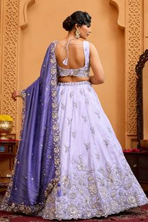 Picture of  Captivating Tissue Designer Indo-Western Lehenga Choli for Engagement and Reception