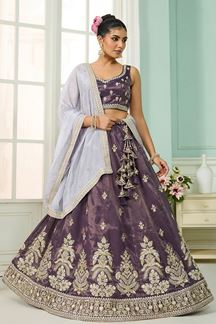 Picture of  Charismatic Tissue Designer Indo-Western Lehenga Choli for Engagement and Reception