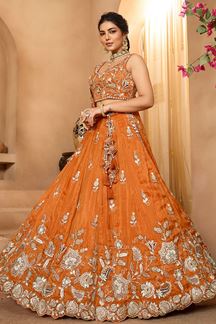 Picture of  Lovely Tissue Designer Indo-Western Lehenga Choli for Wedding, Engagement, and Reception