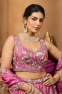 Picture of  Charming Tissue Designer Indo-Western Lehenga Choli for Wedding, Engagement, and Reception