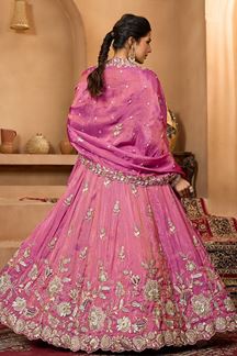 Picture of  Charming Tissue Designer Indo-Western Lehenga Choli for Wedding, Engagement, and Reception