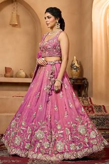 Picture of  Charming Tissue Designer Indo-Western Lehenga Choli for Wedding, Engagement, and Reception