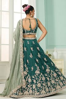 Picture of  Marvelous Silk Designer Indo-Western Lehenga Choli for Wedding, Mehendi, and Reception