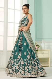 Picture of  Marvelous Silk Designer Indo-Western Lehenga Choli for Wedding, Mehendi, and Reception
