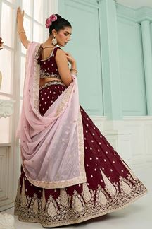 Picture of  Appealing Organza Designer Indo-Western Lehenga Choli for Wedding and Reception