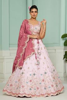 Picture of  Spectacular Tissue Designer Indo-Western Lehenga Choli for Engagement and Reception