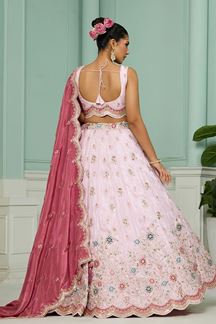 Picture of  Spectacular Tissue Designer Indo-Western Lehenga Choli for Engagement and Reception