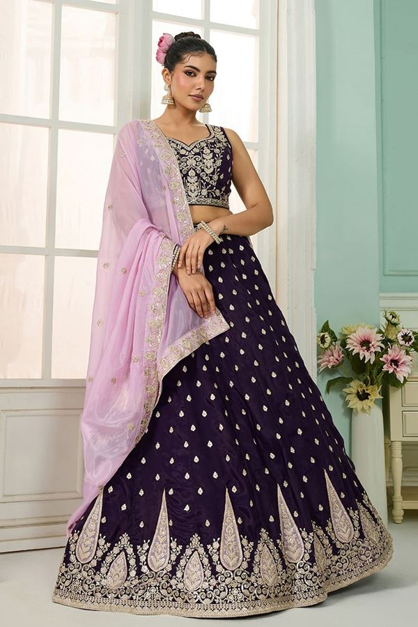 Picture of  Divine Organza Designer Indo-Western Lehenga Choli for Wedding and Reception