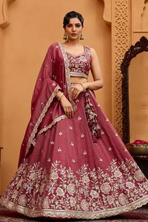 Picture of  Creative Tissue Designer Indo-Western Lehenga Choli for Engagement and Reception