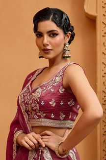 Picture of  Creative Tissue Designer Indo-Western Lehenga Choli for Engagement and Reception