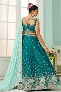 Picture of  Astounding Georgette Designer Indo-Western Lehenga Choli for Mehendi, Wedding, and Reception